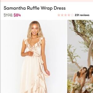 Samantha Ruffle Wrap Dress - Cream